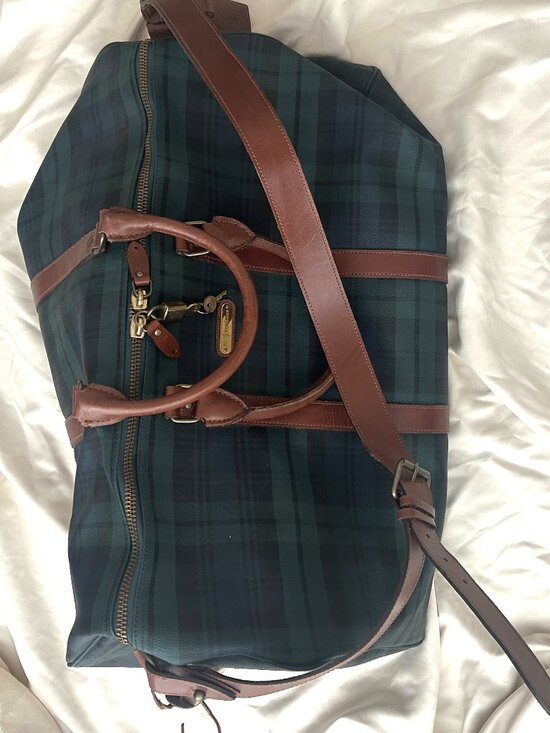 Polo Ralph Lauren Handbags - Polo Ralph Lauren Heritage “Black Watch” Tartan Canvas Vintage Large Duffel Bag